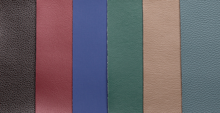 A selection of vinyl and faux leather fabrics available at Sailrite.